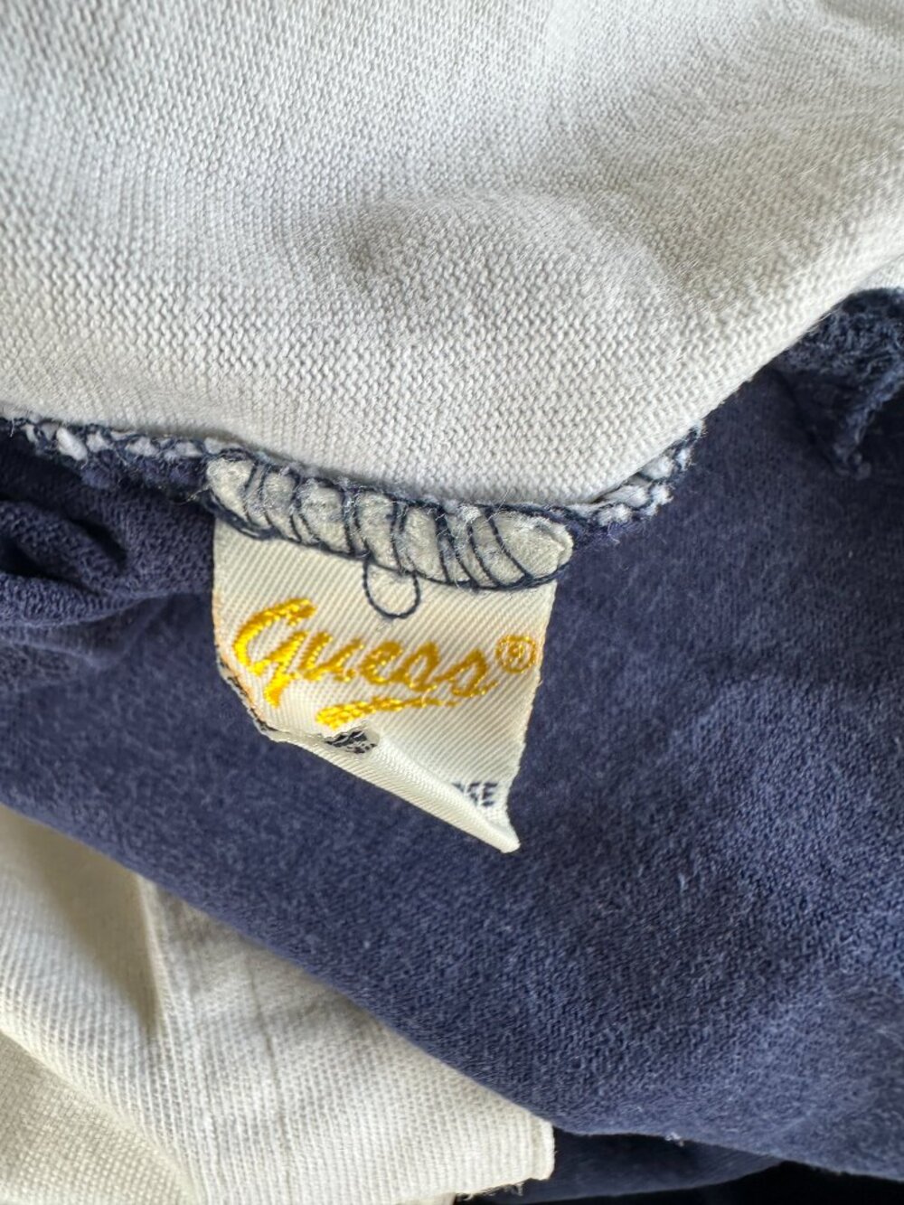 Vintage Guess Authentic Sportswear Men's Blue White Hoodie SS Button Front Shirt - Picture 5 of 9